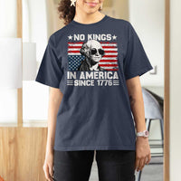 No Kings In America Since 1776 T Shirt For Women George Washington US Flag Upside Down