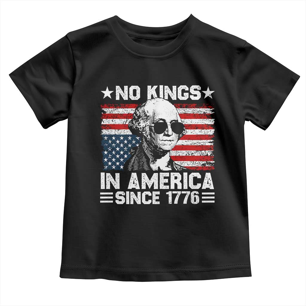 No Kings In America Since 1776 Toddler T Shirt George Washington US Flag Upside Down