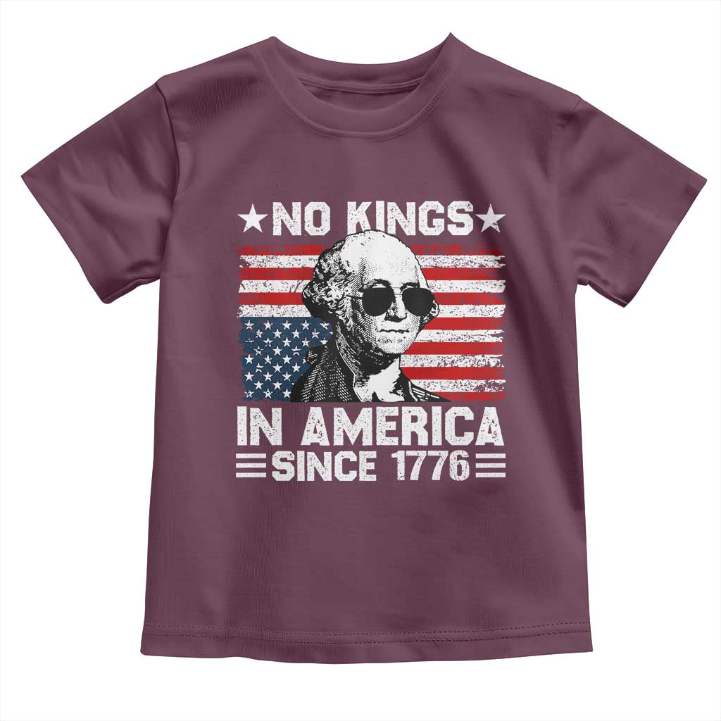 No Kings In America Since 1776 Toddler T Shirt George Washington US Flag Upside Down