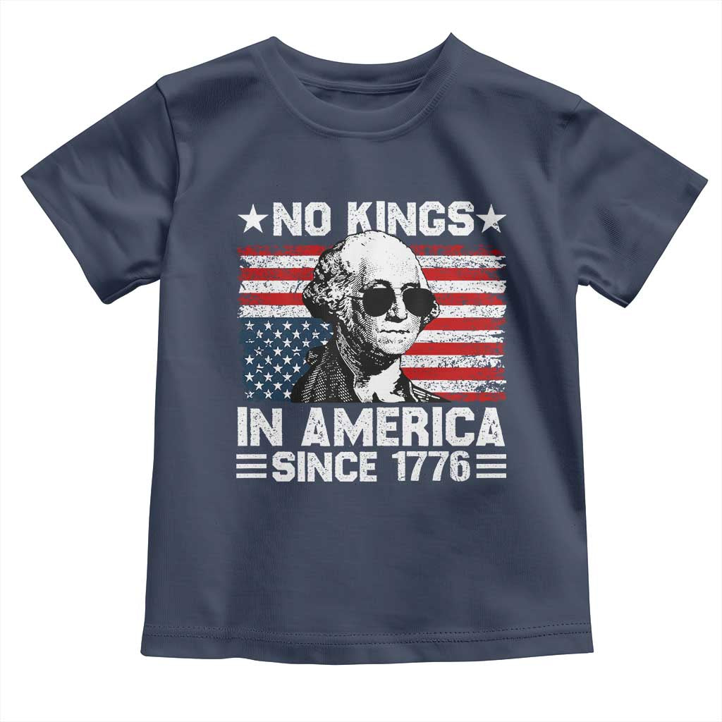 No Kings In America Since 1776 Toddler T Shirt George Washington US Flag Upside Down