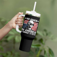 No Kings In America Since 1776 Tumbler With Handle George Washington US Flag Upside Down