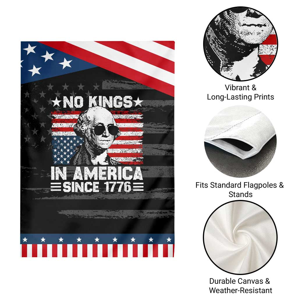 No Kings In America Since 1776 Garden Flag George Washington US Flag Upside Down