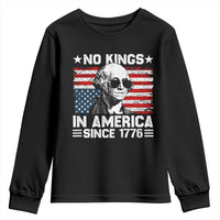 No Kings In America Since 1776 Youth Sweatshirt George Washington US Flag Upside Down