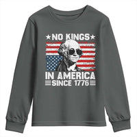 No Kings In America Since 1776 Youth Sweatshirt George Washington US Flag Upside Down