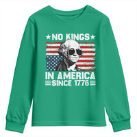 No Kings In America Since 1776 Youth Sweatshirt George Washington US Flag Upside Down