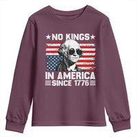 No Kings In America Since 1776 Youth Sweatshirt George Washington US Flag Upside Down