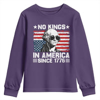 No Kings In America Since 1776 Youth Sweatshirt George Washington US Flag Upside Down