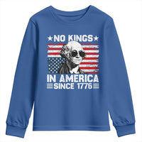 No Kings In America Since 1776 Youth Sweatshirt George Washington US Flag Upside Down
