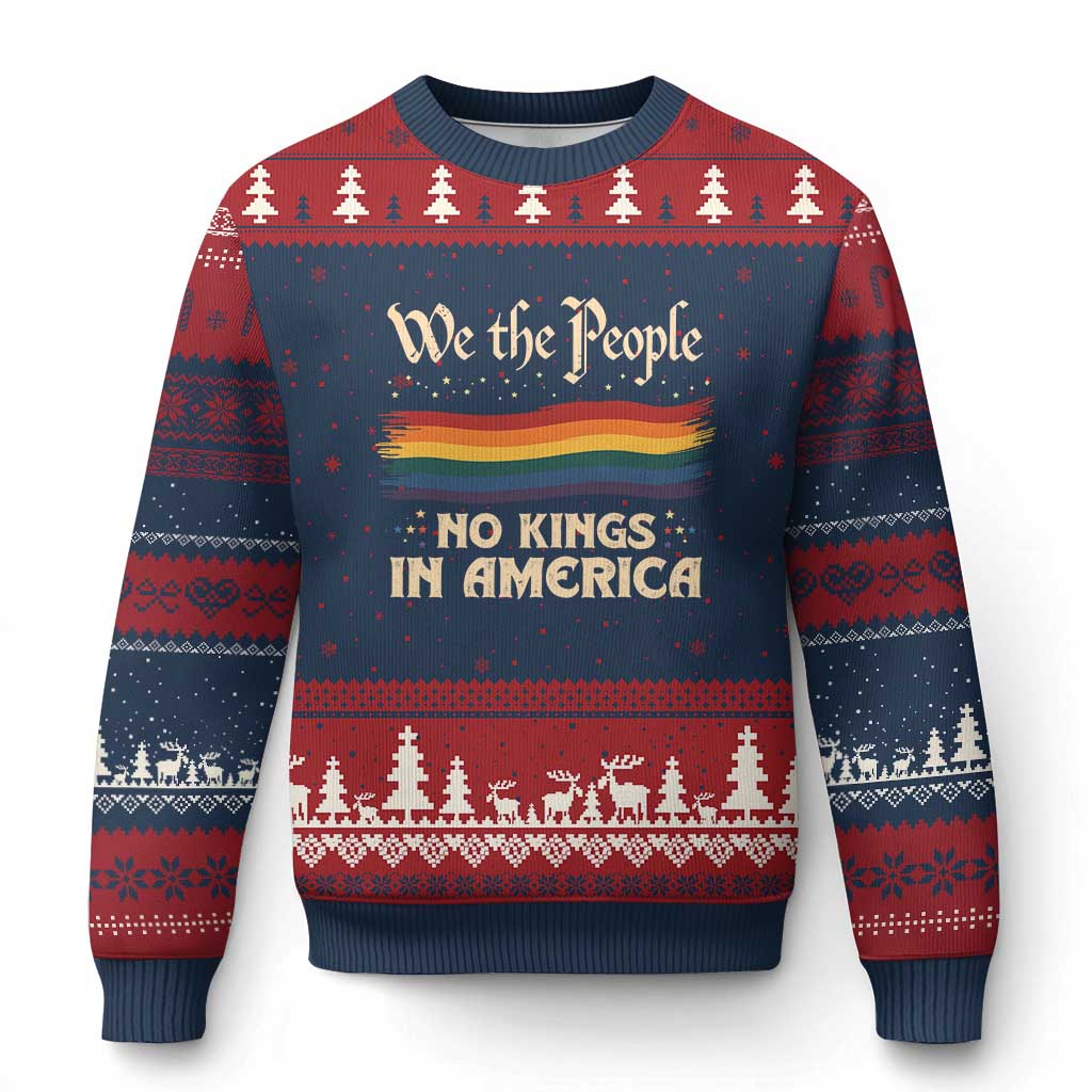 We The People No Kings In America Ugly Christmas Sweater Pride Month LGBTQ - Wonder Print Shop