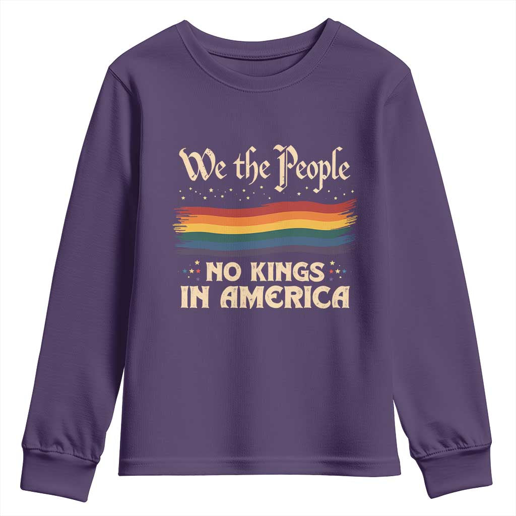 We The People No Kings In America Youth Sweatshirt Pride Month LGBTQ