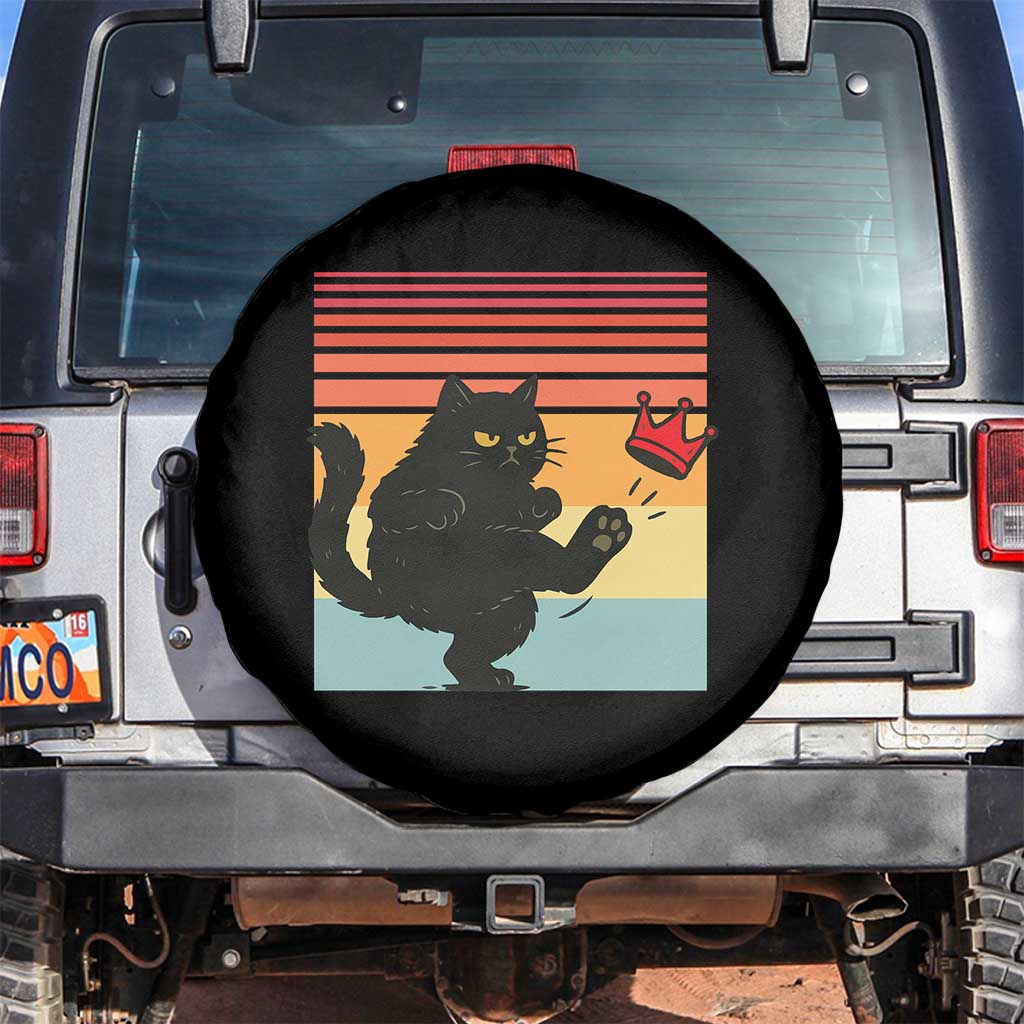 No Kings Black Cat Spare Tire Cover Funny Kitten Social Justice - Wonder Print Shop