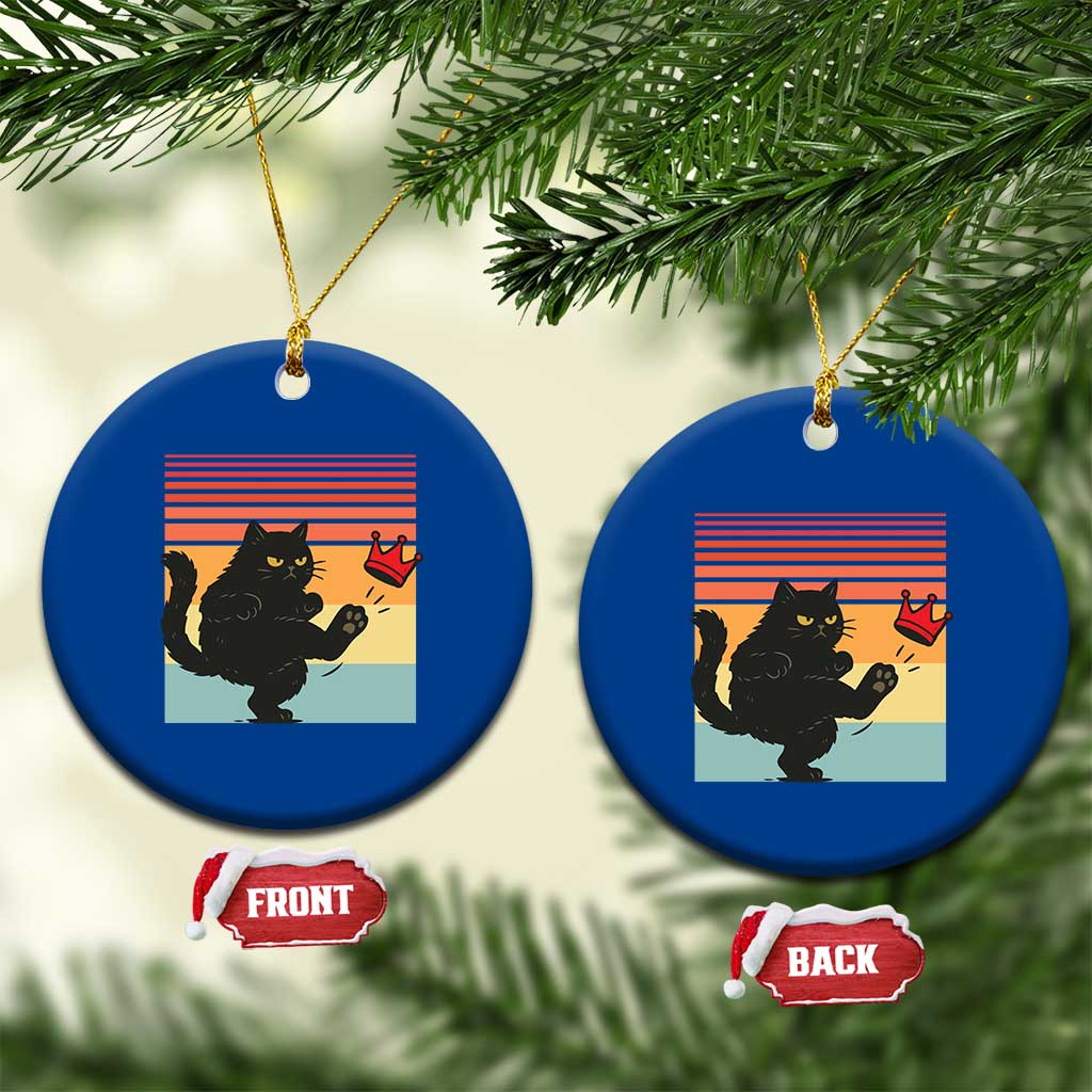 No Kings Black Cat Ceramic Ornament Funny Kitten Social Justice - Wonder Print Shop