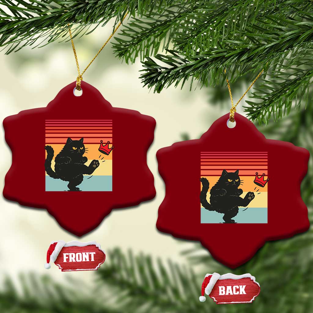 No Kings Black Cat Ceramic Ornament Funny Kitten Social Justice - Wonder Print Shop