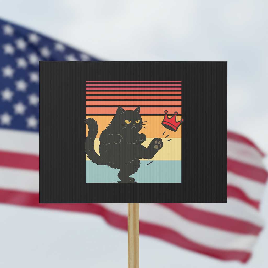 No Kings Black Cat Protest Sign Funny Kitten Social Justice - Wonder Print Shop