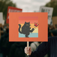 No Kings Black Cat Protest Sign Funny Kitten Social Justice - Wonder Print Shop