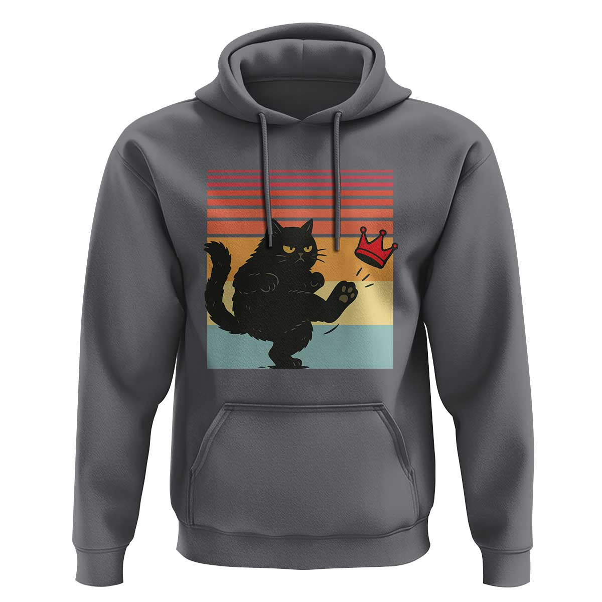 No Kings Black Cat Hoodie Funny Kitten Social Justice - Wonder Print Shop
