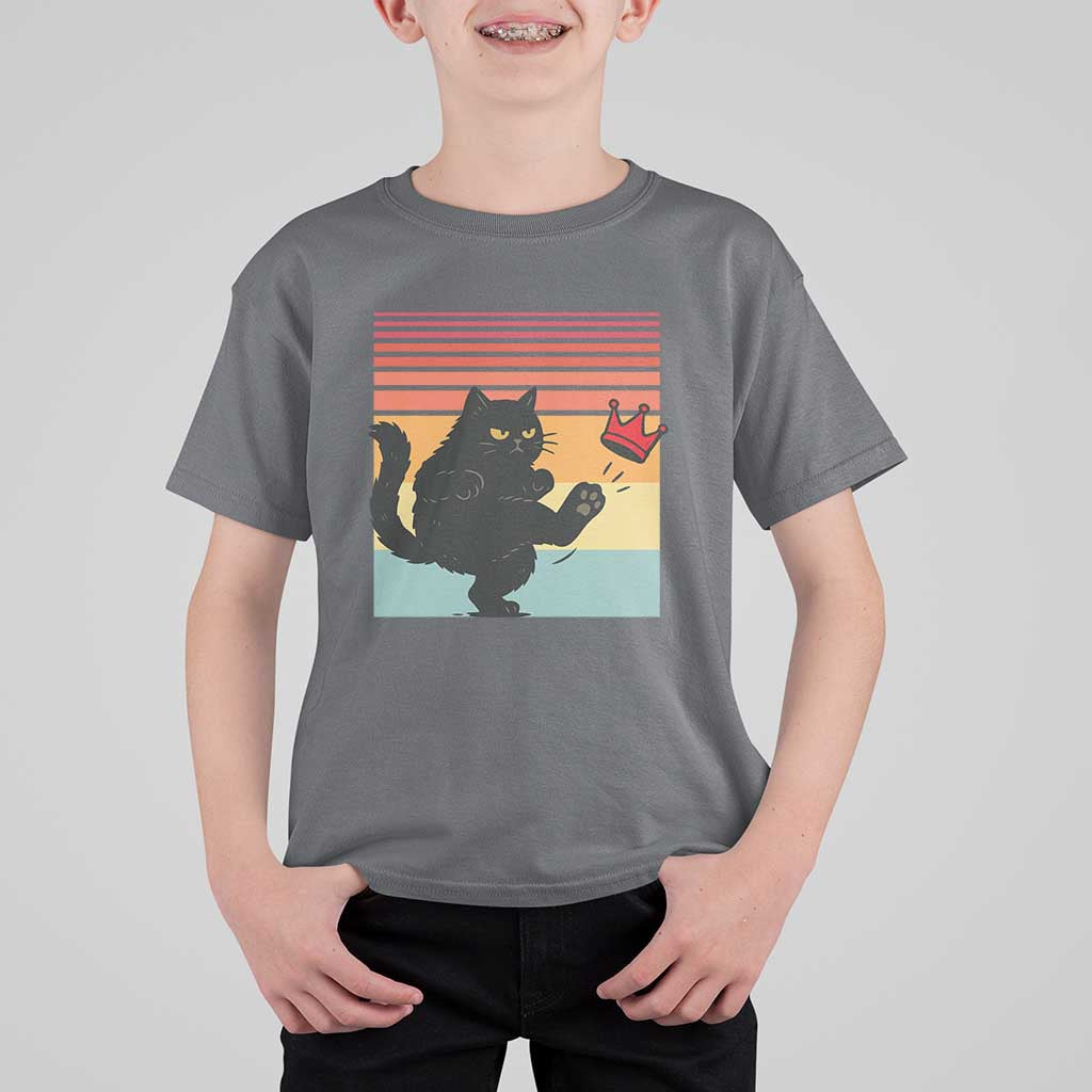 No Kings Black Cat T Shirt For Kid Funny Kitten Social Justice - Wonder Print Shop