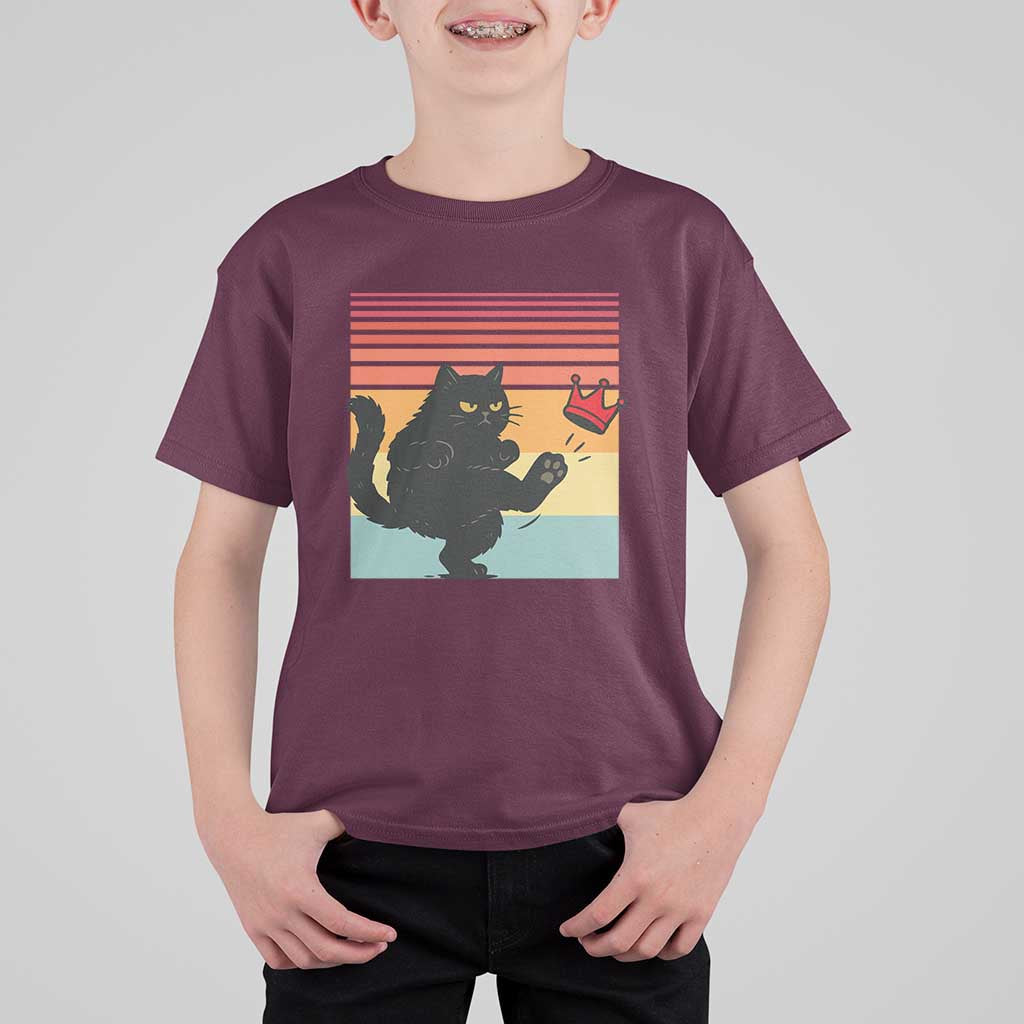 No Kings Black Cat T Shirt For Kid Funny Kitten Social Justice - Wonder Print Shop