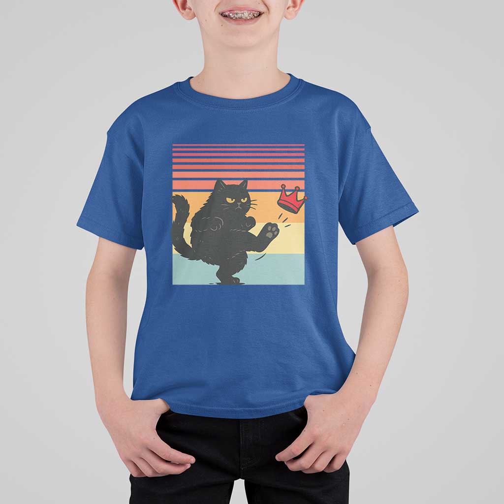 No Kings Black Cat T Shirt For Kid Funny Kitten Social Justice - Wonder Print Shop