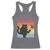 No Kings Black Cat Racerback Tank Top Funny Kitten Social Justice - Wonder Print Shop
