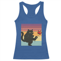 No Kings Black Cat Racerback Tank Top Funny Kitten Social Justice - Wonder Print Shop