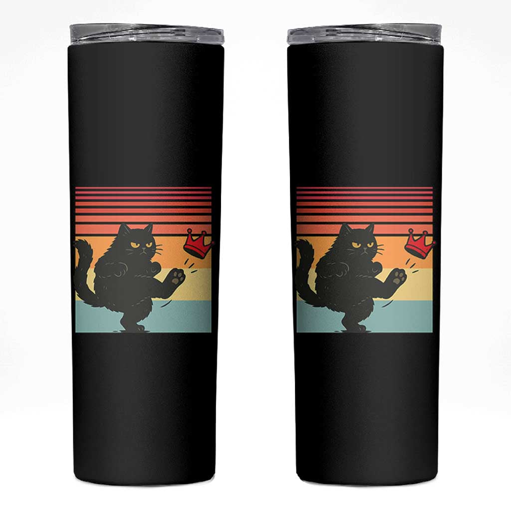 No Kings Black Cat Skinny Tumbler Funny Kitten Social Justice - Wonder Print Shop