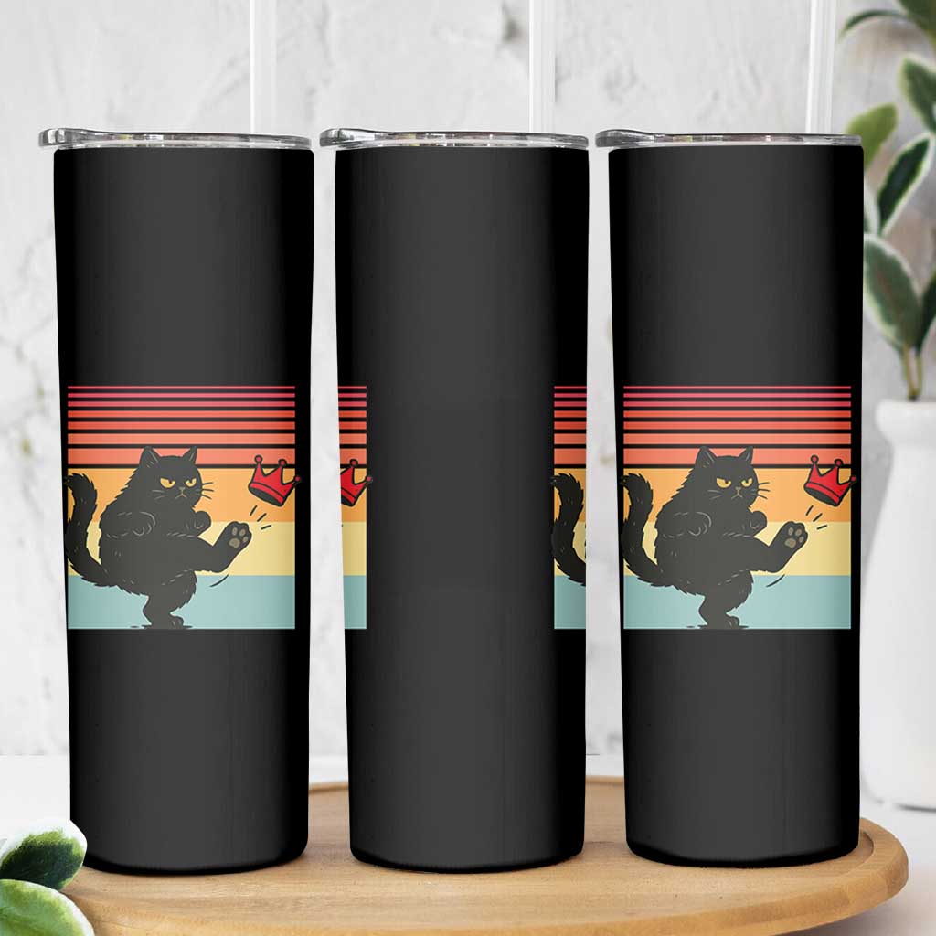 No Kings Black Cat Skinny Tumbler Funny Kitten Social Justice - Wonder Print Shop