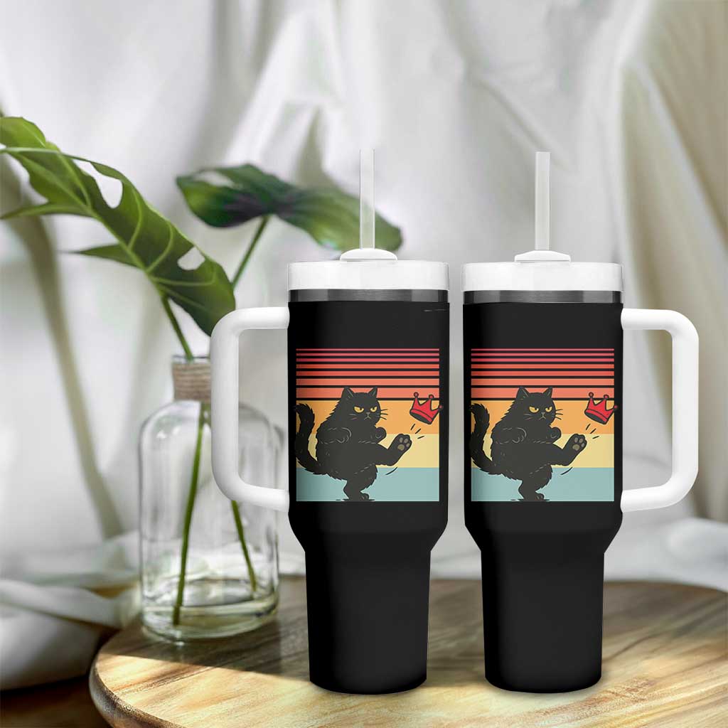 No Kings Black Cat Tumbler With Handle Funny Kitten Social Justice - Wonder Print Shop