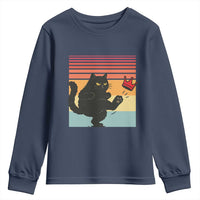 No Kings Black Cat Youth Sweatshirt Funny Kitten Social Justice - Wonder Print Shop