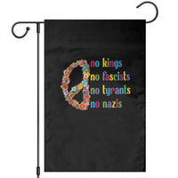 No Kings No Fascists Garden Flag Floral Peace Sign Social Justice - Wonder Print Shop