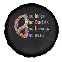 No Kings No Fascists Spare Tire Cover Floral Peace Sign Social Justice - Wonder Print Shop