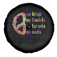 No Kings No Fascists Spare Tire Cover Floral Peace Sign Social Justice - Wonder Print Shop