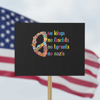 No Kings No Fascists Protest Sign Floral Peace Sign Social Justice - Wonder Print Shop