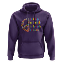 No Kings No Fascists Hoodie Floral Peace Sign Social Justice - Wonder Print Shop