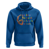 No Kings No Fascists Hoodie Floral Peace Sign Social Justice - Wonder Print Shop