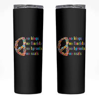 No Kings No Fascists Skinny Tumbler Floral Peace Sign Social Justice - Wonder Print Shop
