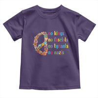 No Kings No Fascists Toddler T Shirt Floral Peace Sign Social Justice - Wonder Print Shop