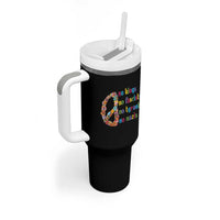 No Kings No Fascists Tumbler With Handle Floral Peace Sign Social Justice - Wonder Print Shop