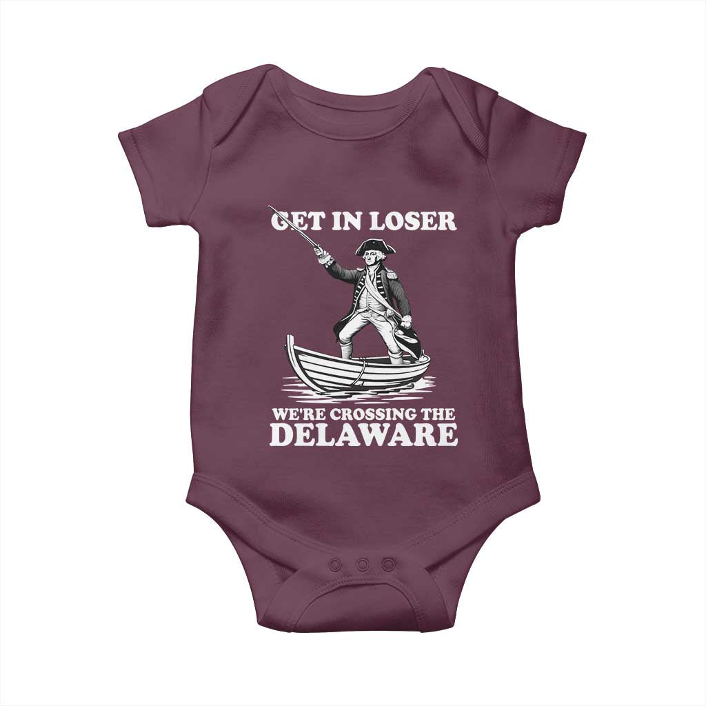 Funny George Washington 4th Of July Baby Onesie Funny Patriotic Get In Loser - Wonder Print Shop