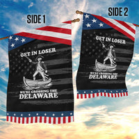 Funny George Washington 4th Of July Garden Flag Funny Patriotic Get In Loser