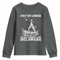 Funny George Washington 4th Of July Youth Sweatshirt Funny Patriotic Get In Loser - Wonder Print Shop