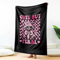 Cute But Feral Raccoon Throw Blanket Funny Sunglasses Trash Panda - Wonder Print Shop