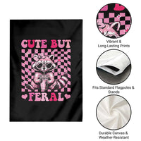 Cute But Feral Raccoon Garden Flag Funny Sunglasses Trash Panda - Wonder Print Shop