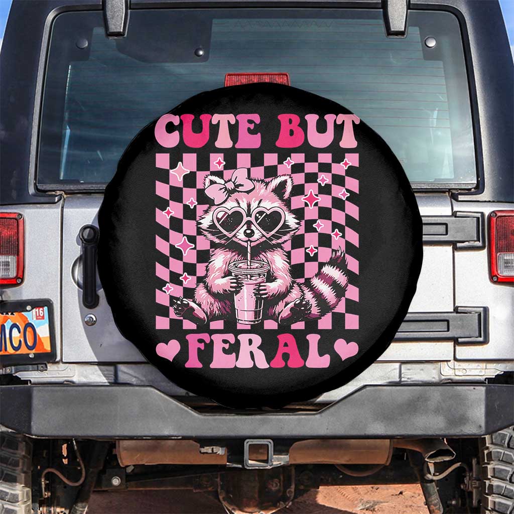 Cute But Feral Raccoon Spare Tire Cover Funny Sunglasses Trash Panda - Wonder Print Shop