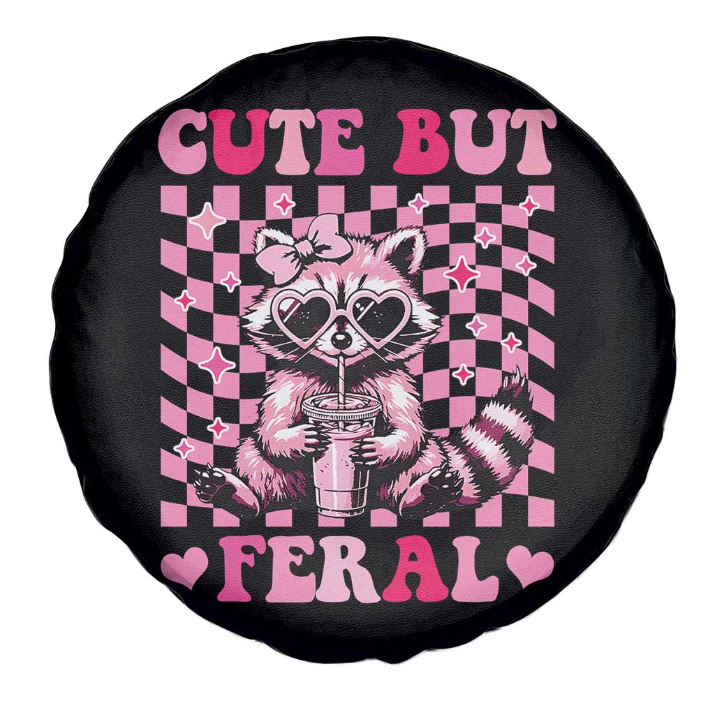Cute But Feral Raccoon Spare Tire Cover Funny Sunglasses Trash Panda - Wonder Print Shop