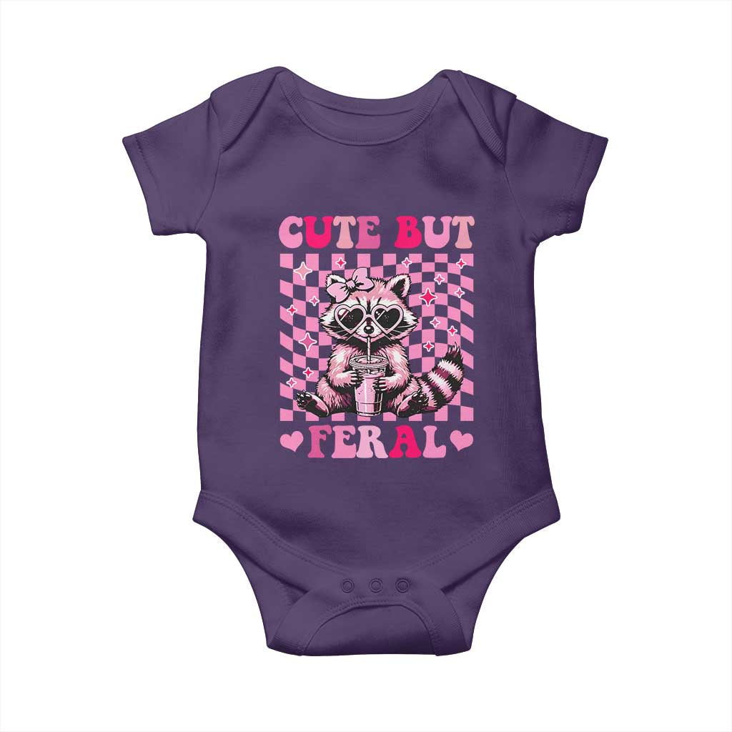 Cute But Feral Raccoon Baby Onesie Funny Sunglasses Trash Panda - Wonder Print Shop
