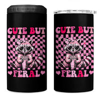 Cute But Feral Raccoon 4 in 1 Can Cooler Tumbler Funny Sunglasses Trash Panda - Wonder Print Shop