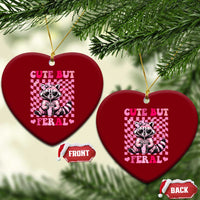 Cute But Feral Raccoon Ceramic Ornament Funny Sunglasses Trash Panda - Wonder Print Shop