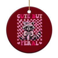 Cute But Feral Raccoon Ceramic Ornament Funny Sunglasses Trash Panda - Wonder Print Shop