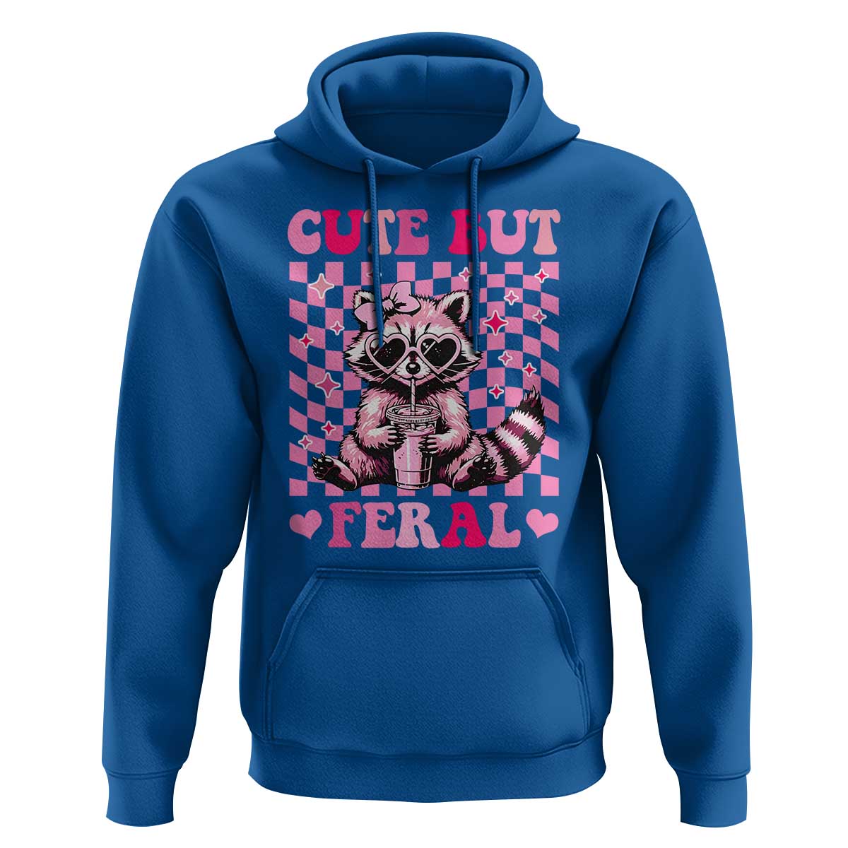 Cute But Feral Raccoon Hoodie Funny Sunglasses Trash Panda - Wonder Print Shop